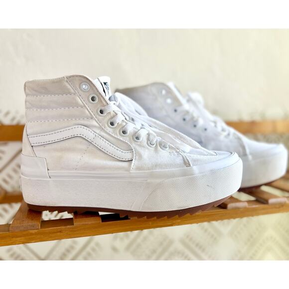 Vans White High Top Platform Sneaker - Picture 1 of 9